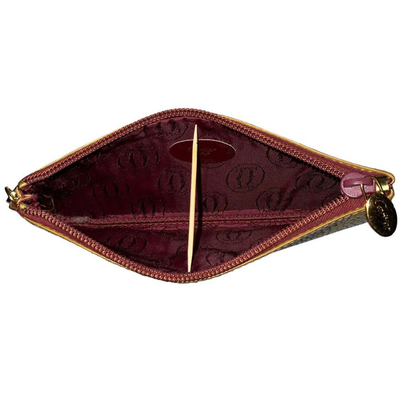 VTG Must de Cartier Leather Coin Pouch Clutch Wallet Wristlet Mustard Yellow - Picture 6 of 14